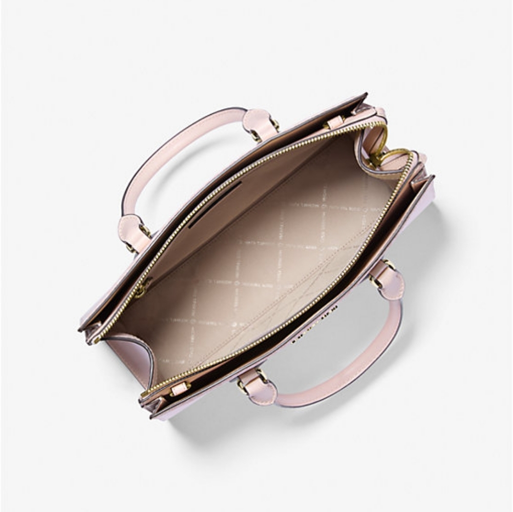 Michael Kors Sheila Medium Ombré Signature Logo Satchel (Powder Blush) - Picture 13 of 14